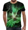 Заказать мужскую футболку в Москве. Футболка с полной запечаткой (мужская) Green Lantern vs aliens (1) от T-shirt print  - готовые дизайны и нанесение принтов.