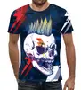 Заказать мужскую футболку в Москве. Футболка с полной запечаткой (мужская) Rock Skull от Jimmy Flash - готовые дизайны и нанесение принтов.