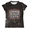 Заказать мужскую футболку в Москве. Футболка с полной запечаткой (мужская) Legends Are Born In 1979 от tutik_mutik@mail.ru - готовые дизайны и нанесение принтов.
