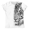 Заказать мужскую футболку в Москве. Футболка с полной запечаткой (мужская) Черно-белый тигр от tami.fox@mail.ru - готовые дизайны и нанесение принтов.