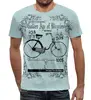 Заказать мужскую футболку в Москве. Футболка с полной запечаткой (мужская) Велосипед (2) от T-shirt print  - готовые дизайны и нанесение принтов.
