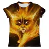 Заказать мужскую футболку в Москве. Футболка с полной запечаткой (мужская) огненный кот от sofia2003 - готовые дизайны и нанесение принтов.