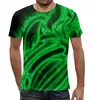 Заказать мужскую футболку в Москве. Футболка с полной запечаткой (мужская) Яркий зеленый от THE_NISE  - готовые дизайны и нанесение принтов.