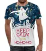Заказать мужскую футболку в Москве. Футболка с полной запечаткой (мужская) HO-HO-HO от Y L - готовые дизайны и нанесение принтов.