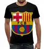 Заказать мужскую футболку в Москве. Футболка с полной запечаткой (мужская) Барселона от queen  - готовые дизайны и нанесение принтов.