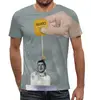Заказать мужскую футболку в Москве. Футболка с полной запечаткой (мужская) Ian Curtis meme от Екатерина Бескова - готовые дизайны и нанесение принтов.