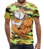 Заказать мужскую футболку в Москве. Футболка с полной запечаткой (мужская) BullDog (Camouflage) от balden - готовые дизайны и нанесение принтов.