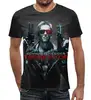 Заказать мужскую футболку в Москве. Футболка с полной запечаткой (мужская) Terminator от BJ Shop - готовые дизайны и нанесение принтов.