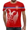 Заказать мужскую футболку в Москве. Футболка с полной запечаткой (мужская) Сборная Сербии от geekbox - готовые дизайны и нанесение принтов.