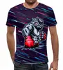 Заказать мужскую футболку в Москве. Футболка с полной запечаткой (мужская) Боксер  от T-shirt print  - готовые дизайны и нанесение принтов.