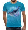 Заказать мужскую футболку в Москве. Футболка с полной запечаткой (мужская) Дельфин от orca - готовые дизайны и нанесение принтов.