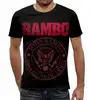 Заказать мужскую футболку в Москве. Футболка с полной запечаткой (мужская) Rambo от Leichenwagen - готовые дизайны и нанесение принтов.