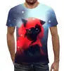 Заказать мужскую футболку в Москве. Футболка с полной запечаткой (мужская) Кошка от THE_NISE  - готовые дизайны и нанесение принтов.