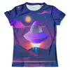 Заказать мужскую футболку в Москве. Футболка с полной запечаткой (мужская) Космический корабль  от T-shirt print  - готовые дизайны и нанесение принтов.