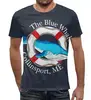 Заказать мужскую футболку в Москве. Футболка с полной запечаткой (мужская) The blue whale  от ПРИНТЫ ПЕЧАТЬ  - готовые дизайны и нанесение принтов.