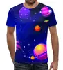 Заказать мужскую футболку в Москве. Футболка с полной запечаткой (мужская) Планеты от THE_NISE  - готовые дизайны и нанесение принтов.