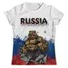 Заказать мужскую футболку в Москве. Футболка с полной запечаткой (мужская) Российский медведь от Markov - готовые дизайны и нанесение принтов.