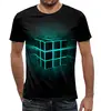 Заказать мужскую футболку в Москве. Футболка с полной запечаткой (мужская) Кубик Рубика от galaxy secret - готовые дизайны и нанесение принтов.