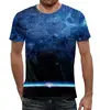 Заказать мужскую футболку в Москве. Футболка с полной запечаткой (мужская) Космос 3D от coolmag - готовые дизайны и нанесение принтов.