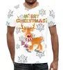 Заказать мужскую футболку в Москве. Футболка с полной запечаткой (мужская) Merry Christmas!  от T-shirt print  - готовые дизайны и нанесение принтов.