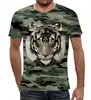 Заказать мужскую футболку в Москве. Футболка с полной запечаткой (мужская) Real tiger от Vasilixa - готовые дизайны и нанесение принтов.