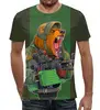 Заказать мужскую футболку в Москве. Футболка с полной запечаткой (мужская) Медведь в образе   от T-shirt print  - готовые дизайны и нанесение принтов.