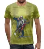 Заказать мужскую футболку в Москве. Футболка с полной запечаткой (мужская) Мотоциклист   от T-shirt print  - готовые дизайны и нанесение принтов.