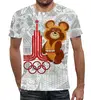 Заказать мужскую футболку в Москве. Футболка с полной запечаткой (мужская) Олимпийский мишка     от ПРИНТЫ ПЕЧАТЬ  - готовые дизайны и нанесение принтов.