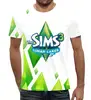 Заказать мужскую футболку в Москве. Футболка с полной запечаткой (мужская) The Sims 3 от THE_NISE  - готовые дизайны и нанесение принтов.