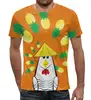 Заказать мужскую футболку в Москве. Футболка с полной запечаткой (мужская) Курица с ананасом от volzara - готовые дизайны и нанесение принтов.