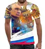 Заказать мужскую футболку в Москве. Футболка с полной запечаткой (мужская) Путин  от ПРИНТЫ ПЕЧАТЬ  - готовые дизайны и нанесение принтов.