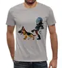 Заказать мужскую футболку в Москве. Футболка с полной запечаткой (мужская) Коп с собакой от Yaroslava - готовые дизайны и нанесение принтов.