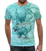 Заказать мужскую футболку в Москве. Футболка с полной запечаткой (мужская) Динозавры от Amerikanka - готовые дизайны и нанесение принтов.