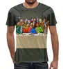 Заказать мужскую футболку в Москве. Футболка с полной запечаткой (мужская) Jesus Selfie от balden - готовые дизайны и нанесение принтов.