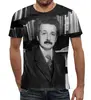Заказать мужскую футболку в Москве. Футболка с полной запечаткой (мужская) Эйнштейн от Александр - готовые дизайны и нанесение принтов.
