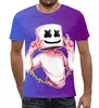 Заказать мужскую футболку в Москве. Футболка с полной запечаткой (мужская)  Marshmello             от T-shirt print  - готовые дизайны и нанесение принтов.