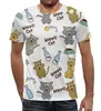 Заказать мужскую футболку в Москве. Футболка с полной запечаткой (мужская) Счастливые коты от Amerikanka - готовые дизайны и нанесение принтов.