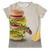 Заказать мужскую футболку в Москве. Футболка с полной запечаткой (мужская) Гамбургер от Violet - готовые дизайны и нанесение принтов.