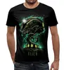 Заказать мужскую футболку в Москве. Футболка с полной запечаткой (мужская) Alien  от T-shirt print  - готовые дизайны и нанесение принтов.