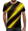 Заказать мужскую футболку в Москве. Футболка с полной запечаткой (мужская) Желтые полосы от THE_NISE  - готовые дизайны и нанесение принтов.