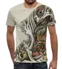 Заказать мужскую футболку в Москве. Футболка с полной запечаткой (мужская) Восточный дракон от orca - готовые дизайны и нанесение принтов.