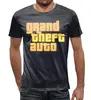 Заказать мужскую футболку в Москве. Футболка с полной запечаткой (мужская) Grand Theft Auto (gold) от balden - готовые дизайны и нанесение принтов.