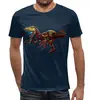 Заказать мужскую футболку в Москве. Футболка с полной запечаткой (мужская) Железный динозавр от T-shirt print  - готовые дизайны и нанесение принтов.