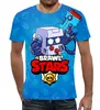 Заказать мужскую футболку в Москве. Футболка с полной запечаткой (мужская) BRAWL STARS 8-BIT от geekbox - готовые дизайны и нанесение принтов.