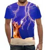Заказать мужскую футболку в Москве. Футболка с полной запечаткой (мужская) Грозовой кот от T-shirt print  - готовые дизайны и нанесение принтов.