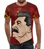 Заказать мужскую футболку в Москве. Футболка с полной запечаткой (мужская) Сталин от gopotol - готовые дизайны и нанесение принтов.