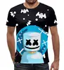 Заказать мужскую футболку в Москве. Футболка с полной запечаткой (мужская)  Marshmello          от T-shirt print  - готовые дизайны и нанесение принтов.