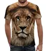 Заказать мужскую футболку в Москве. Футболка с полной запечаткой (мужская) Лев - царь зверей от weeert - готовые дизайны и нанесение принтов.