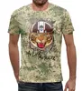 Заказать мужскую футболку в Москве. Футболка с полной запечаткой (мужская) Тигр в каске  от T-shirt print  - готовые дизайны и нанесение принтов.