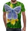 Заказать мужскую футболку в Москве. Футболка с полной запечаткой (мужская) 3D бабочка от vityaz-7 - готовые дизайны и нанесение принтов.